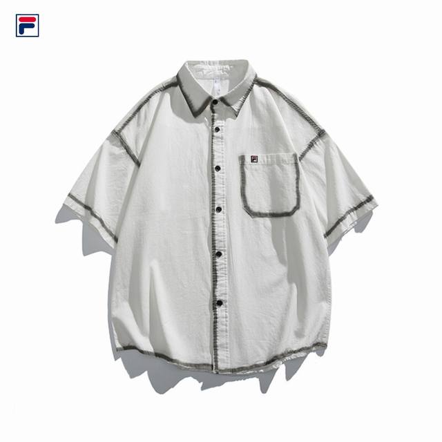 New Fila 25 quality summer style cool youth tie-dye distressed trendy short-sle