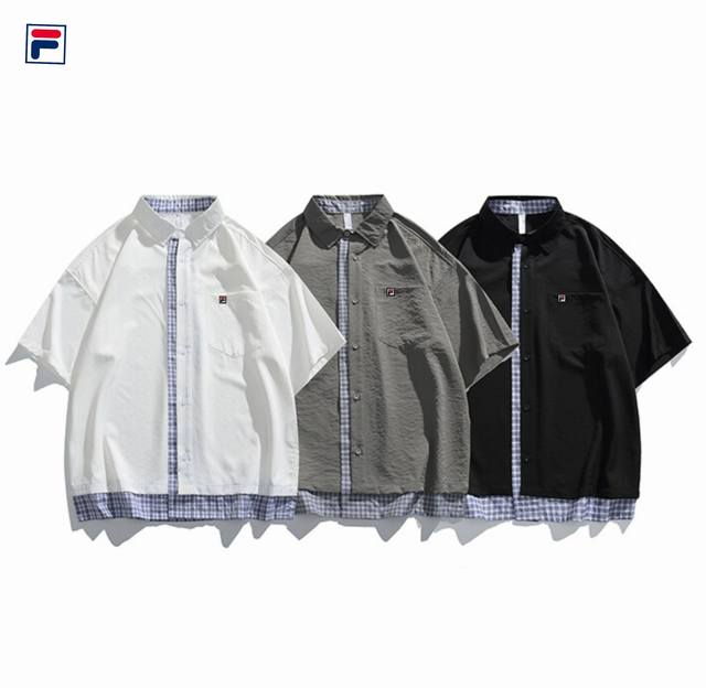 New Fila 25 quality summer style youth fake two-piece color matching trendy sho