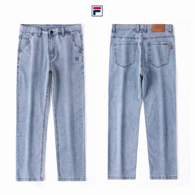 New Fila 25 summer embroidered straight loose casual jeans