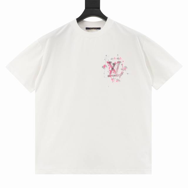 Louis Vuitton Louis Vuitton Logo Graffiti Hand-painted Short Sleeve T-shirt Thre