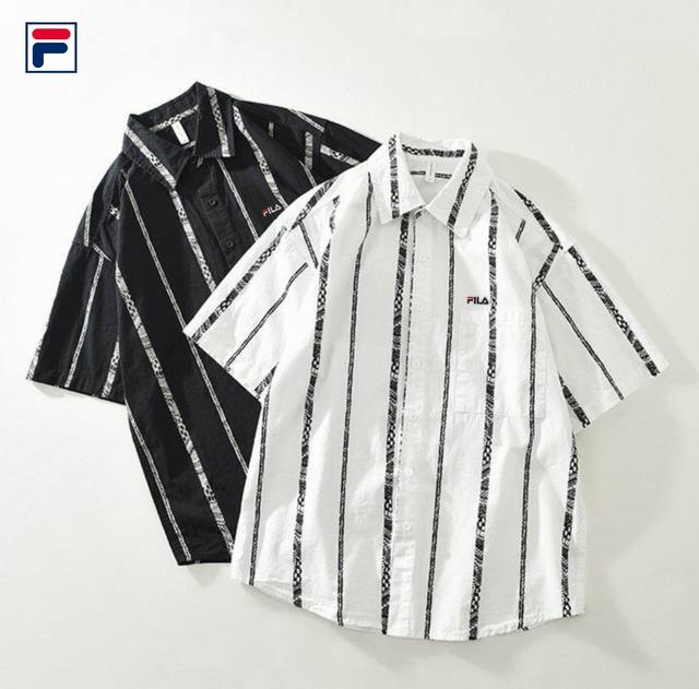 New Fila National Trend High-grade Cotton Casual Versatile Embroidered Short-sl