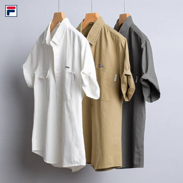 New Fila National Trend High-grade Cotton Casual Versatile Embroidered Short-sl