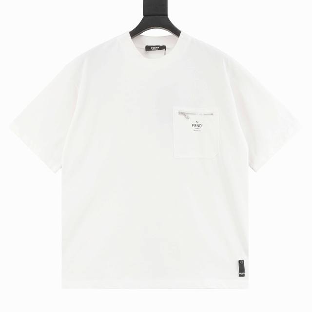 Fendi Fendi 25Ss Pocket Zipper Letter Logo Short Sleeve T-shirt Made of high-qua