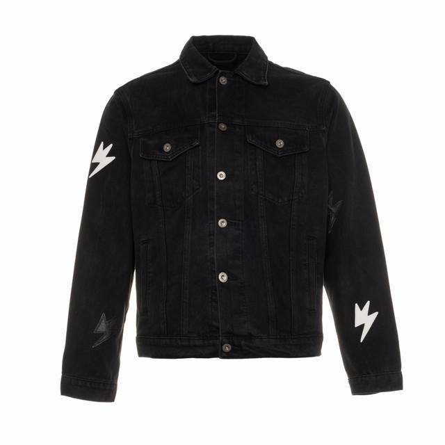 Amexnocap Lightning cow leather dark night graffiti Sanskrit letters washed deni