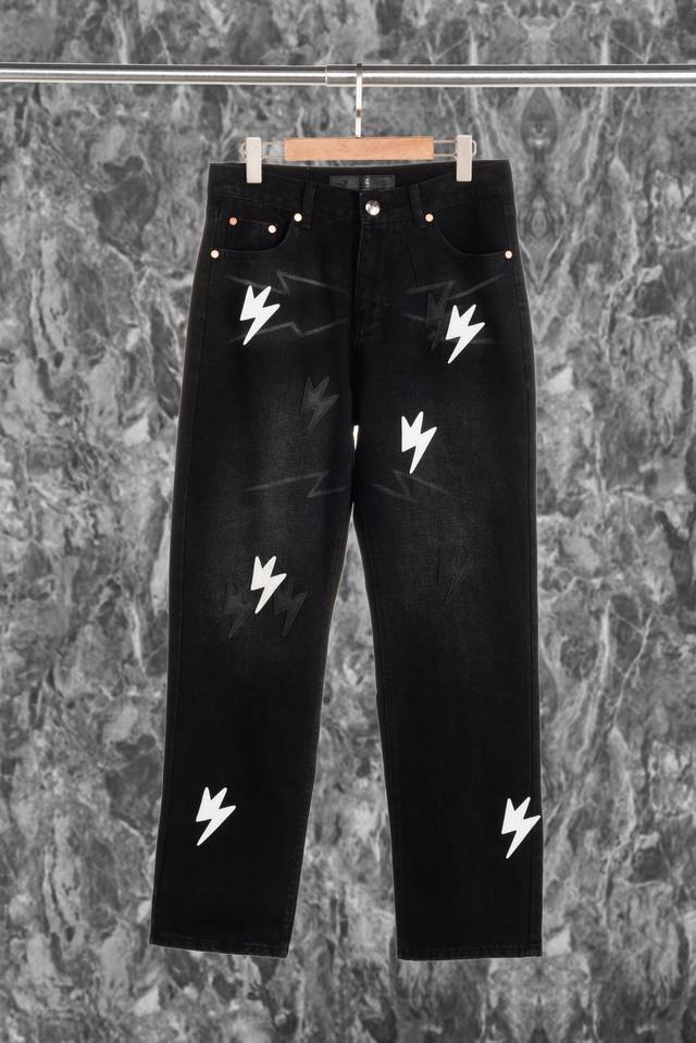 Amexnocap Internet celebrity lightning jeans dark night version black bottom ver