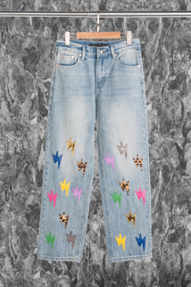 Amexnocap Lightning new rainbow limited edition patchwork leather full print hig