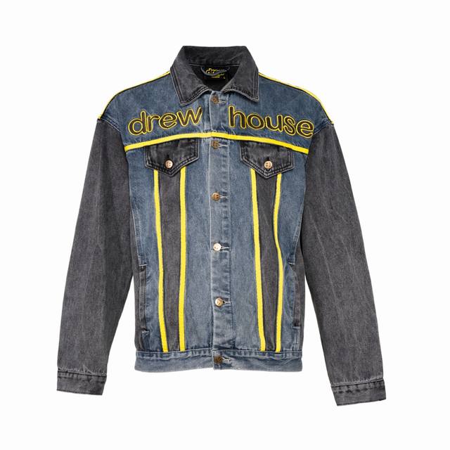 Drew House patchwork washed embroidered denim jacket Derw House's annual masterp