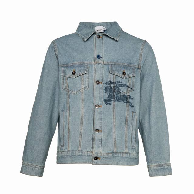 Top version original mold Bbr Retro washed denim jacket with warhorse print pat