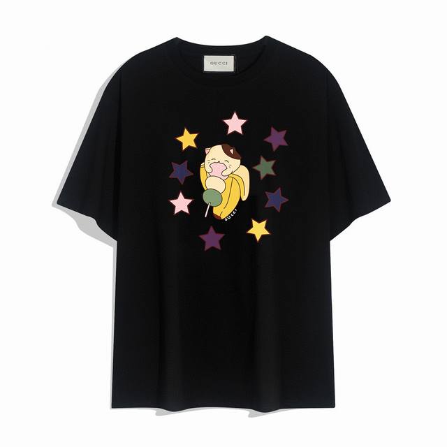 Gucci new banana cute pet letter short-sleeved T-shirt, simple design looks very