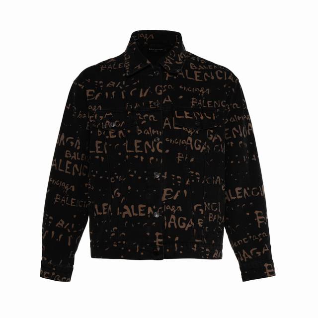 Balenciaga washed and fully printed 24-year new denim jacket uses 460 grams of h