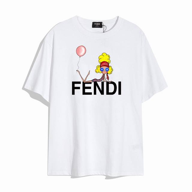 Fendi Fendi's new fashion balloon letter short-sleeved T-shirt, elegant design l