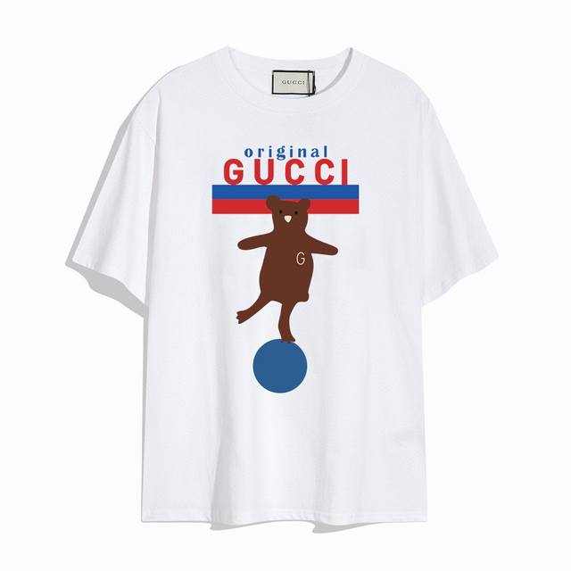 Gucci new letter bear short-sleeved T-shirt, the design looks full of high stree