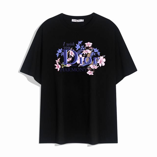 Dior's new purple floral short-sleeved T-shirt, elegant design looks full of tem