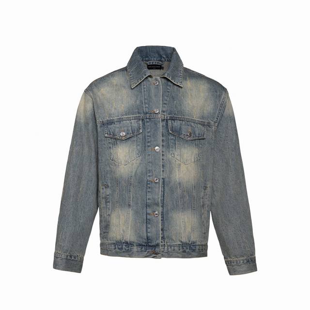 Evergreen running volume model New Balenciaga Blcg washed and distressed denim