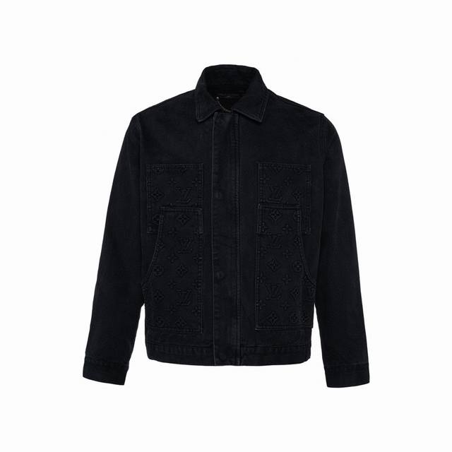 Top version difference currency Louis Vuitton 23Ss new embossed denim jacket 1:1