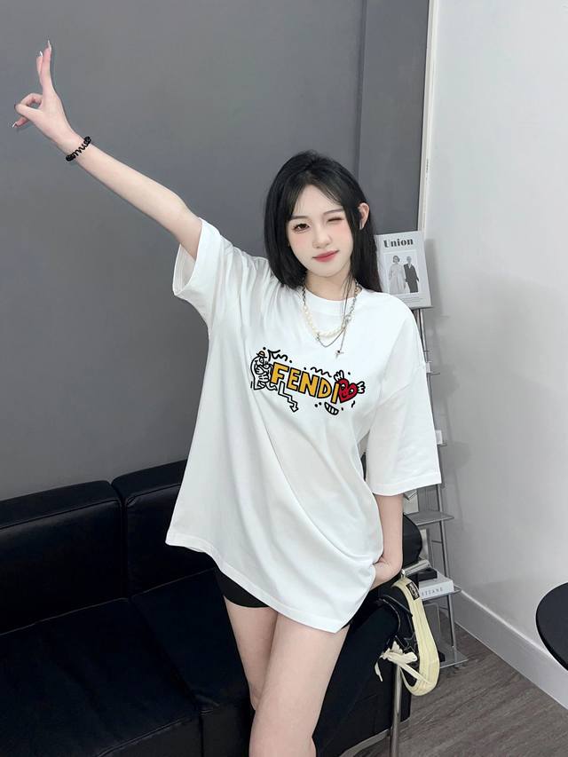 Fendi Fendi Tanabata limited series graffiti print short-sleeved top picture DDD