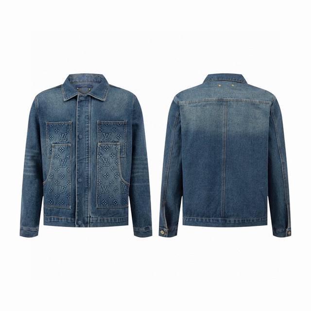 Hot item collection Louis Vuitton 23Ss new embossed denim jacket 1:1 highest ver