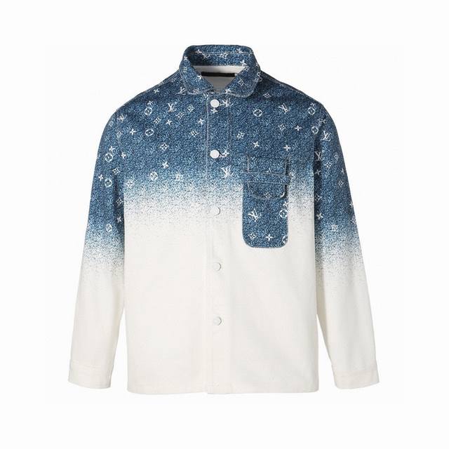 Correct version top replica Louis Vuitton Lv Ss22 full print starry sky gradien