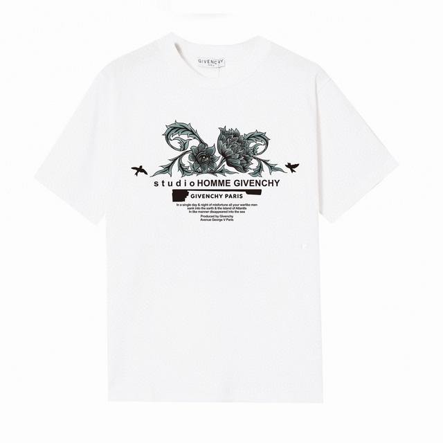 Givenchy Givenchy floral letter short-sleeved T-shirt, simple design looks very