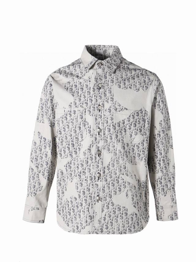 Dior Cotton Denim Oblique Kasuri Print Denim ShirtThis overshirt is inspired by