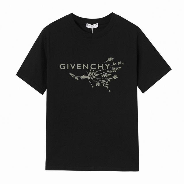 Givenchy Givenchy short-sleeved T-shirt with leaves and letters, simple design l