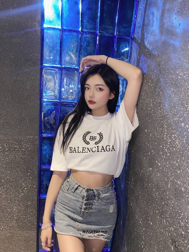 Balenciaga Balenciaga wheat print short-sleeved top DDD