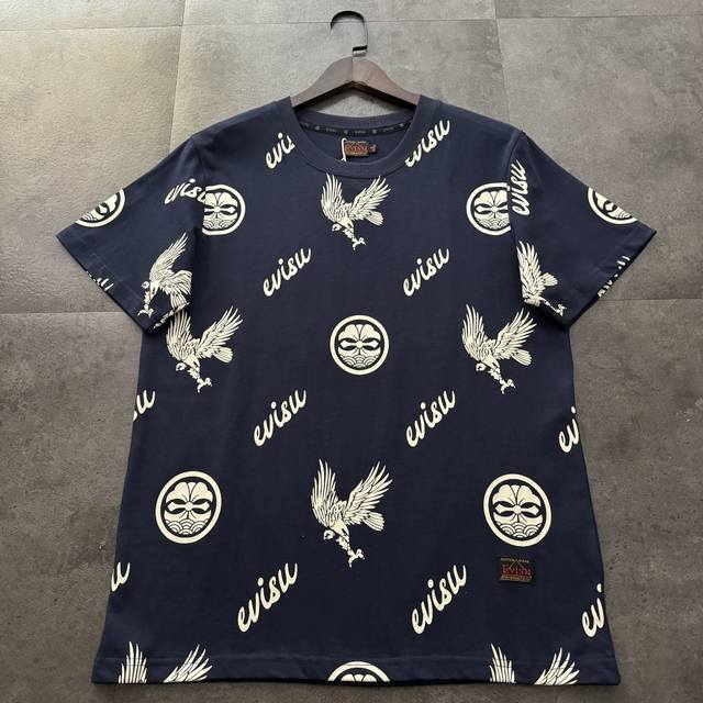 EvisuFushen 2025 new flying eagle large M printed short-sleeved T-shirt Ev's T-s