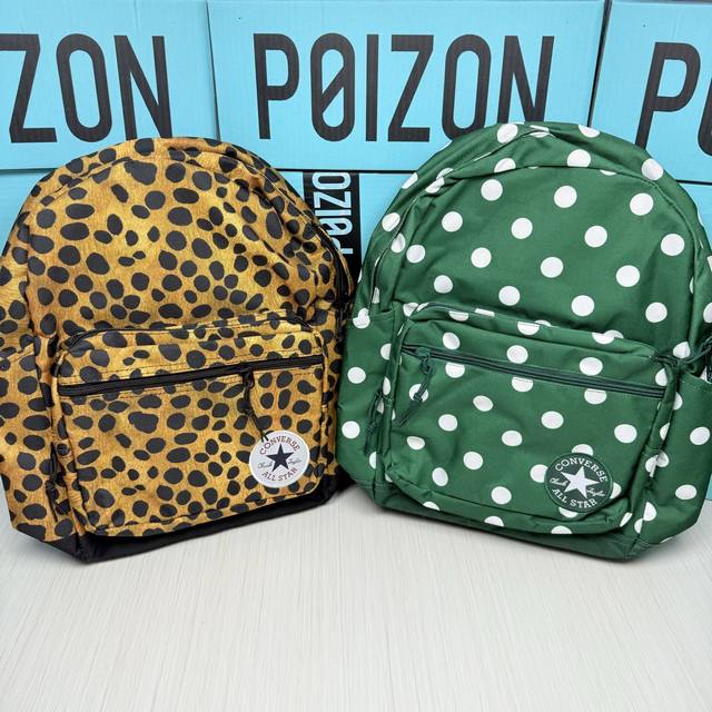 Converse Unisex Personalized Leopard Graffiti Backpack Street Trend Sports Leisu
