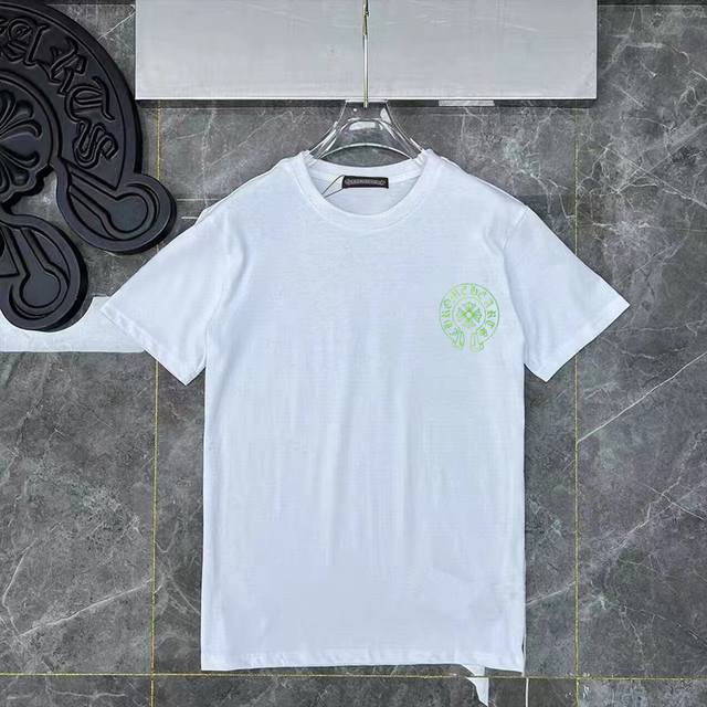 D02 New Ch horseshoe circle back print light luxury short-sleeved T-shirt men's