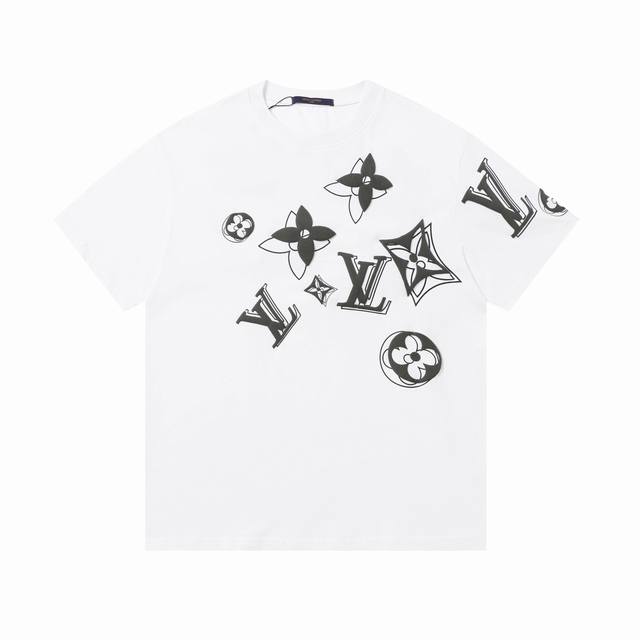New High version Louis Vuitton old flower foam print short sleeves Highest vers