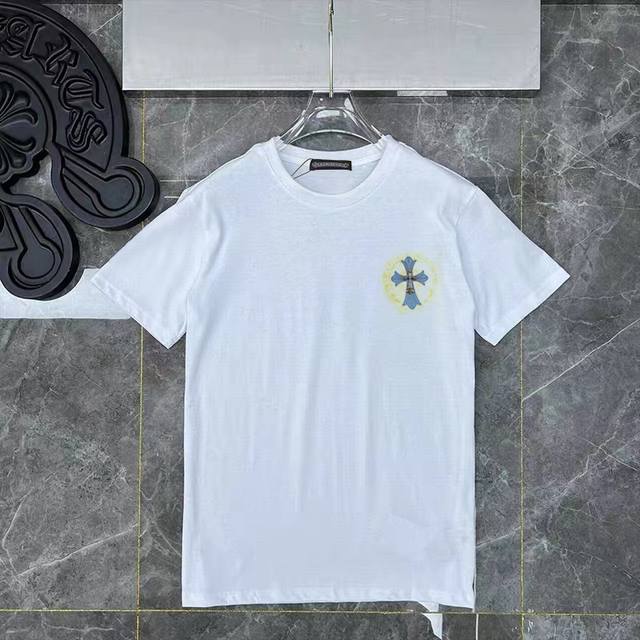D31 Chrome Hearts Cross ink Sanskrit letters all-match trendy short-sleeved T-sh