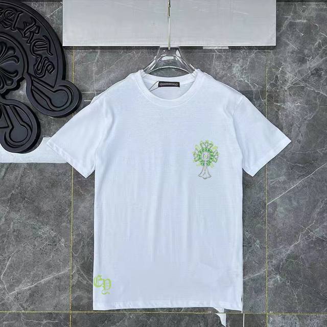 D13 Ch 3D color cross Sanskrit horseshoe print round neck short-sleeved T-shirt