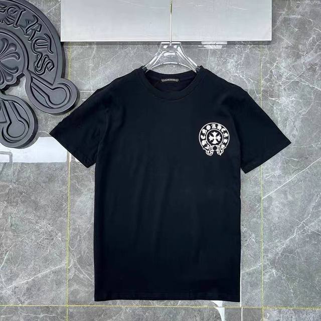 D33 Hrome Hearts new classic printed Logo casual round neck short-sleeved T-shir