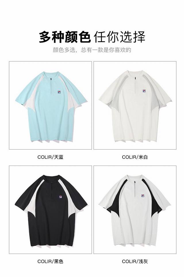 for Fila 25Ss high quality new four-color short-sleeved {three-dimensional embr