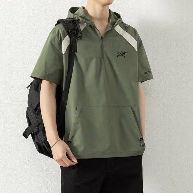 for Arc'teryx 25Ss high quality new three-color workwear hooded short sleeves {