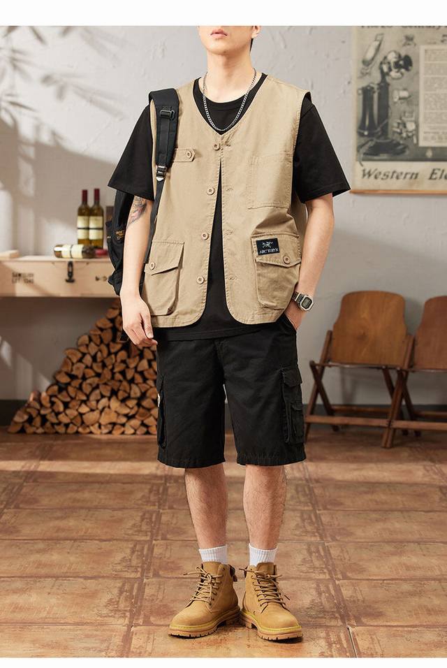 for Arc'teryx 25Ss high quality new three-color work jacket vest {Embroidered p