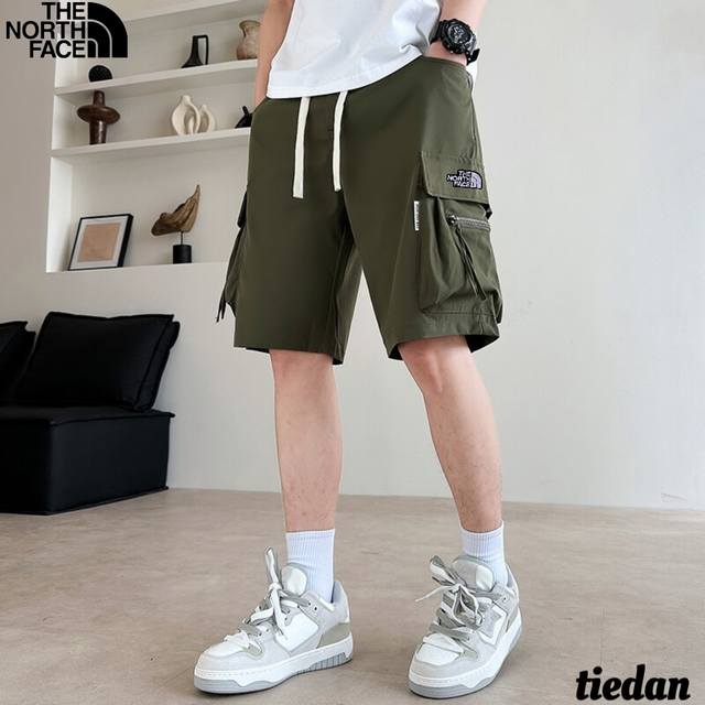 The North Face Summer new style, unisex elastic waist drawstring trendy brand po