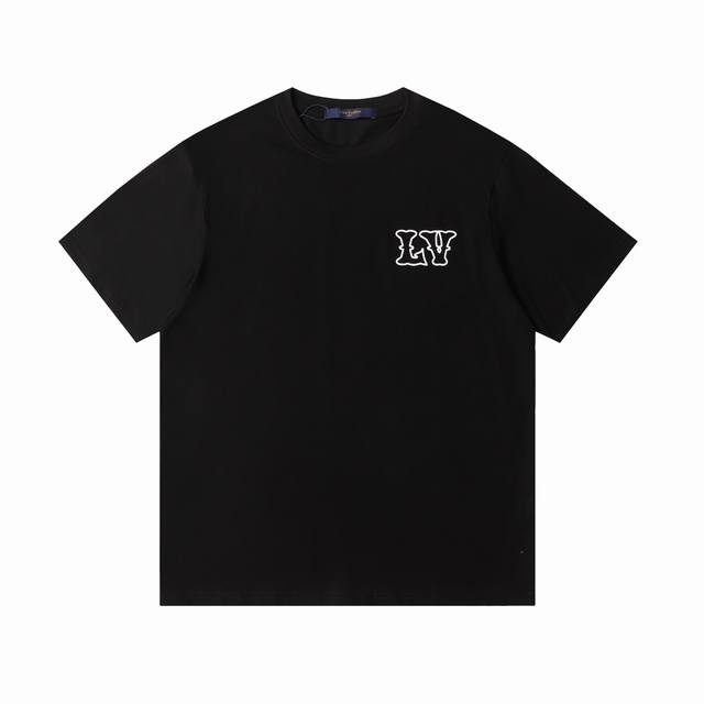 New High version Louis Vuitton classic car Logo short sleeve Color-matching fixe