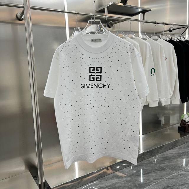 Givenchy2025Ss new letter logo star diamond couple casual short-sleeved T-shirt