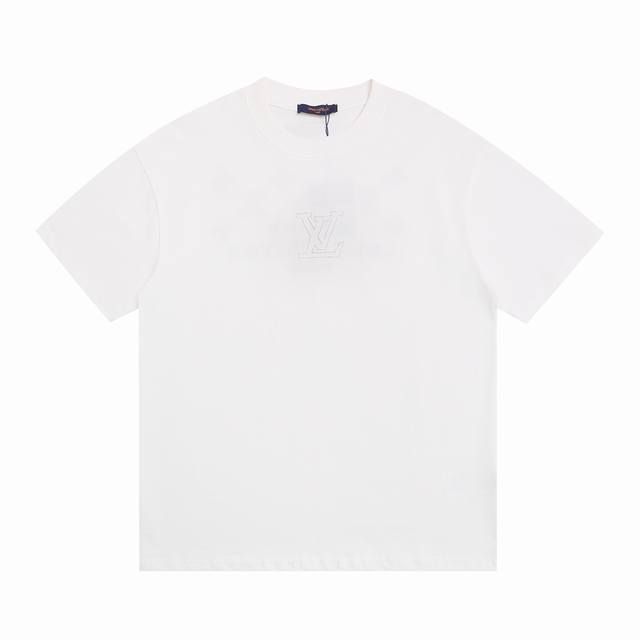 1985#Lv summer short-sleeved fabric 270g double yarn cotton letter pattern craft