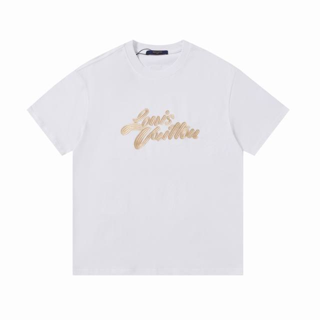 New arrival Louis Vuitton gold braided embroidered short sleeves Highest versio