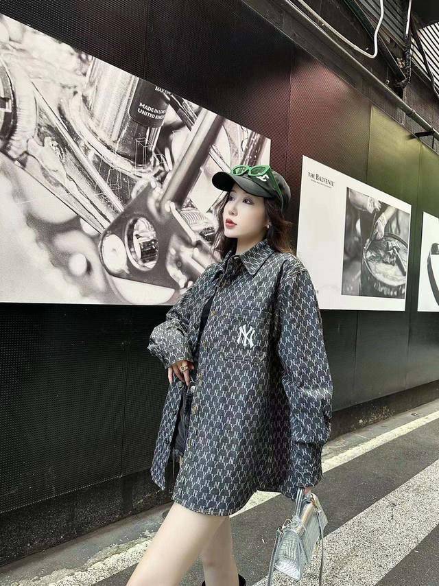 New arrival 22Ss New spring Mlb New York Yankees full print Ny letters denim sh