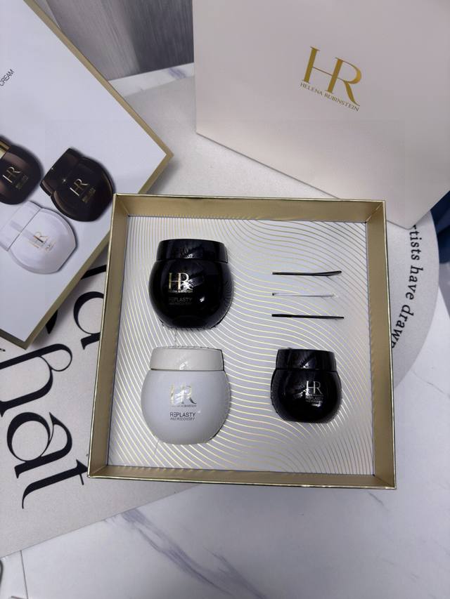 Hr Black and White Bandage Eye Cream Three-piece Set with Counter Handbag Duty-f