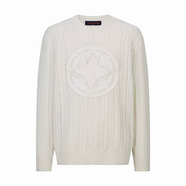 Exclusive supply 1V 25Ss Cable knitted logo sweater The fabric is made of cotto