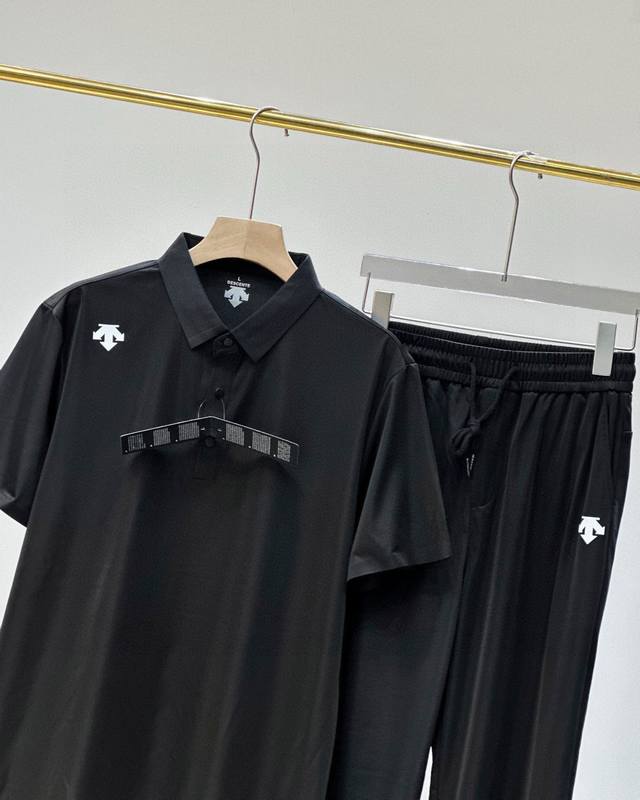 Local high-quality goods suit Descente lapel Polo shirt + ice silk high-elastic
