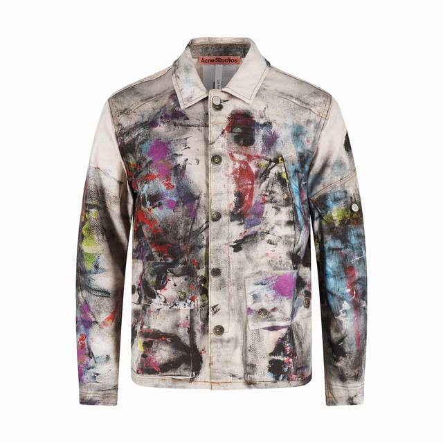 Exclusive supply Acne Stuidios ink-splashed jacket was originally purchased for