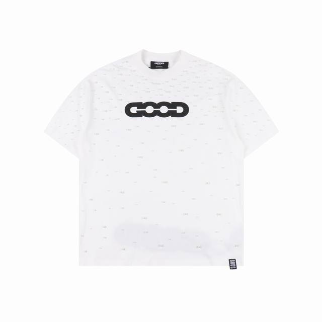 Goodbrand Ss25 Scattered pearl print logo short sleeve T-shirt Unisex 350g fabri