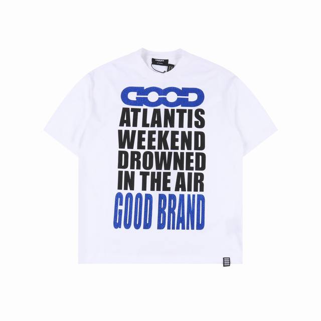 Goodbrand Ss25 Hot Diamond Letter Printed Logo Short Sleeve T-shirt Unisex 350g