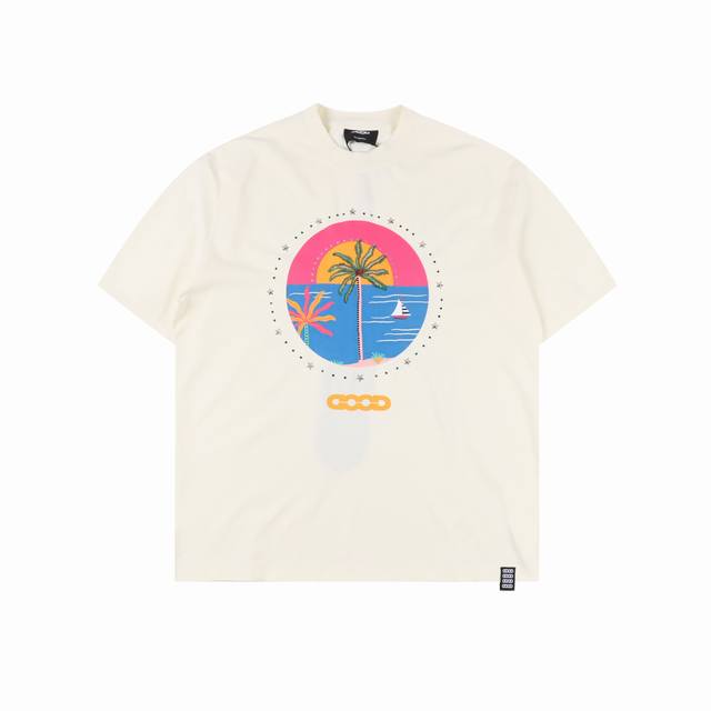 Goodbrand Ss25 Coconut Tree Hot Diamond Print Logo Short Sleeve T-shirt Unisex 3