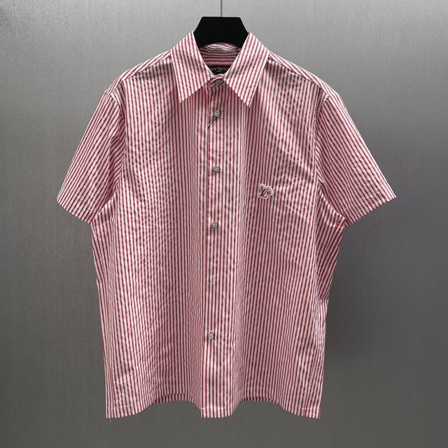 Lu Cherry Blossom Striped Short Sleeve Shirt Size: S-Xl This cotton long-sleeved